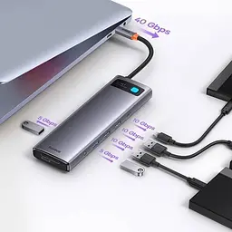 Хаб розгалужувач Baseus Metal Gleam 12-in-1 (WKWG020213) - мініатюра 6