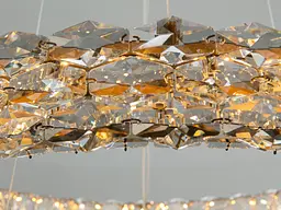 Підвісна LED-люстра Diasha 7895/800+600S-gold для вітальні, залу та сходів, кришталь, 95 W, 75 см, 16-25m2 - мініатюра 6