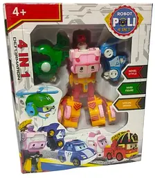Ігровий набір XG 245 Star Toys Трансформер робот Робокар Полі 3 машинки вертоліт висота робота – 16 см в коробці (6984994210055)