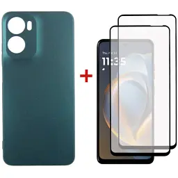 Чохол до мобільного телефона Dengos Motorola G05 Soft + glass 2pcs (Green)