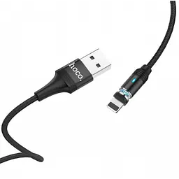 Магнітний кабель для заряджання телефону чорний Hoco U76 Fresh magnetic Lightning 1.2 м - мініатюра 4