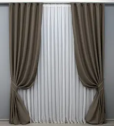Комплект штор VR-Textil Midnight блекаут 2 шт 150x290 см какао (1673ш) - мініатюра 2