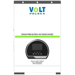 Сонячний інвертор Volt Polska SINUS PRO ULTRA-HV 6000 24/230 В (3/6 кВт) + 80A MPPT (450В) автономний - мініатюра 2
