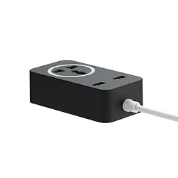 Мережевий фільтр XO WL03 2USB / 1 Outlet / 10A [Black] [68807] - мініатюра 2