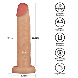 Вібратор Lovetoy Power Basics Cock 10'' 26,2 см (тілесний) - мініатюра 14