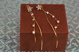 Сережки гвоздики Xuping Jewelry в'юн 11 см золотисті - мініатюра 2