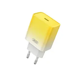 Мережевий зарядний пристрій XO CE18 (EU) PD30W USB-C fast charging charger with Lightning cable Жовтий Деф.пак