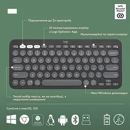 Комплект (клавіатура + миша) Logitech Pebble 2 Combo Graphite (920-012239) UA [141507] - мініатюра 11