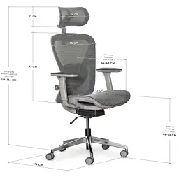 Офісне крісло Mealux Q1 Air Grey (HF-Q1 M/G) - мініатюра 11