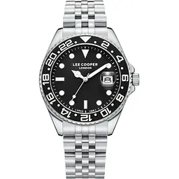 Наручний годинник чоловічий Lee Cooper Daytona Black Сріблястий (3430)