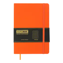 Блокнот діловий Buromax Logo2U Touch Me А5 96 арк. в клітинку обкладинка штучна шкіра помаранчевий (BM.295102-11) - мініатюра 2