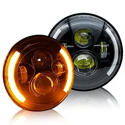 Фара LED ВАЗ 2101 2121 ГАЗ КАМАЗ УАЗ іномарки 7" (d=178 мм) 60W (ближній+далекий+ходові вогні) - мініатюра 4
