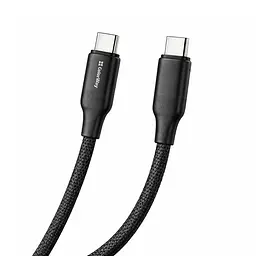 Кабель ColorWay USB Type-C - USB Type-C (M/M), TPE embossed, 3А, 2 м, Чорний (CW-CBPDCC102-BK)