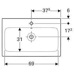 Раковина Geberit iCon 75x49 124075000, Білий - мініатюра 4