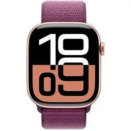 Смарт-годинник Apple Watch Series 10 GPS 46mm Rose Gold Aluminum Case w. Plum Sport Loop (MWWV3) - мініатюра 2
