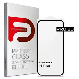 Скло захисне Armorstandart Pro 3D Apple iPhone 16 Plus Black (ARM78033)