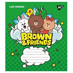 Зошит учнівський "Line friends" Yes 766308 12 аркушів (4823092274687)(SC)