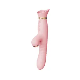 Вібратор-кролик Zalo Rose Rabbit Thruster 25 см світло-рожевий - мініатюра 13