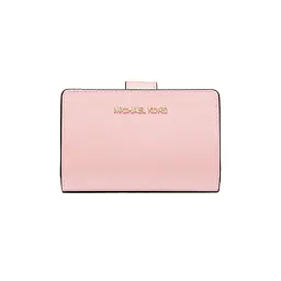 Жіночий шкіряний гаманець MICHAEL KORS Medium Crossgrain, рожевий (пудровий)