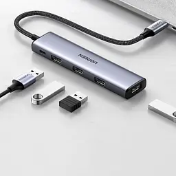 USB-хаб Ugreen CM473 5 в 1 USB-C / 4xUSB 3.0 (20841) [64640] - мініатюра 2