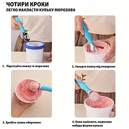 Ложка із силіконовою ручкою для морозива, бісквітного тіста, замороженого йогурту 18 см, Kitchen Master Фіолетовий 87553 - мініатюра 4