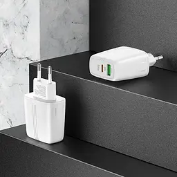 Блок і кабель Lightning Hoco N11 Powerful dual port PD20W+QC3.0 Type-C - мініатюра 7