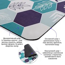 Вологопоглинаючий килимок Sticker Wall шестикутники 38 x 58CM x 3MM D SW-00001562 - мініатюра 2