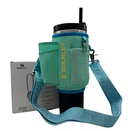 Чохол-сумка для термокухля Stanley Quencher 1,18 л (40 oz) з ремінцем і кишенями KT7001807 бірюзового кольору