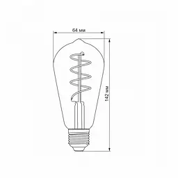 LED лампа VIDEX Filament ST64FGD 4W E27 2100K дімерна графіт - мініатюра 3