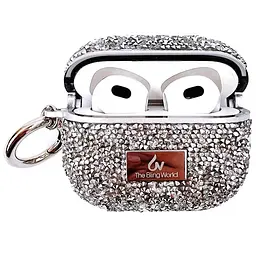 TPU чохол Bling World Rock Diamond для навушників AirPods 3 Срібний - мініатюра 2
