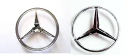 Емблема для Mercedes 110 мм / пластикова 3 пуклі