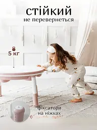 Дитячий столик та стілець 6 в 1 зростаючий. Стіл багатофункціональний ігровий з лего поверхнею "Трансформер Мультіплей" (Pink) - мініатюра 10
