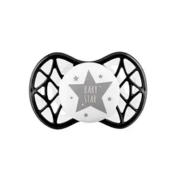 Пустушка Nuvita 7064 Air55 Cool ортодонтична 0m+ BABY STAR чорна NV7064IB - мініатюра 2