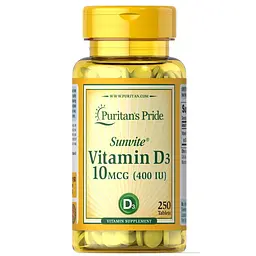 Вітаміни та мінерали Puritan's Pride Vitamin D3 400 IU, 250 таблеток