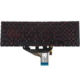 Клавіатура для ноутбука HP (Omen: 15-DC) rus чорний без фрейму підсвічування клавіш ЧЕРВОНИЙ (RGB)