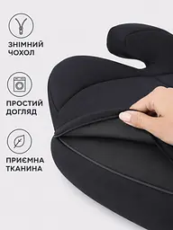 Дитяче автокрісло бустер 15–36 кг з фіксатором штатного ременя чорне (49676156) - мініатюра 6