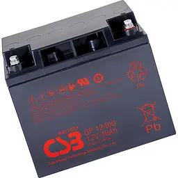 Акумулятор CSB AGM 12V (12V/40Ah/480Wh) (GP12400) [112284] - мініатюра 3