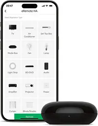 Універсальний пульт дистанційного керування ERemote HA Smart Wi-Fi IR інфрачервоний бластер для телевізора, кондиціонера, STB
