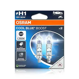 Комплект галогенових ламп OSRAM H1 62150CBB-2HB Cool Blue Boost 5500K 80W 12V P14.5S (2 шт) - мініатюра 6