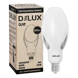 Лампочка Delux OLIVE 100w E40 6000К (90022178) - мініатюра 2