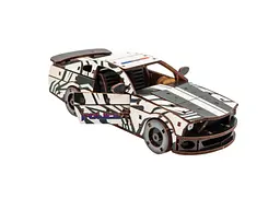 Дерев'яний 3D конструктор Muscle car GT, Puzzleоk (Puz-00639), 162 дет. (біла) - мініатюра 6