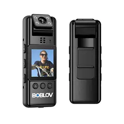 Нагрудний відеореєстратор BOBLOV A23 1080p з диктофоном, поворотним об'єктивом, дисплеєм, кутом огляду 120°