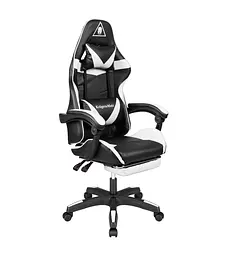 Крісло геймерське Kruger & Matz GX-150 з підставкою для ніг Black/White - мініатюра 7