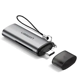 Зчитувач флеш-карт Ugreen USB Type-C 3.1 to TF/SD CM184 Gray (50704)