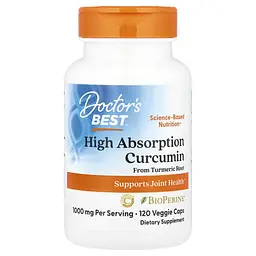 Куркума та Куркумін High Absorption Curcumin 1,000 mg 120 капсул Doctor's Best vit0005562