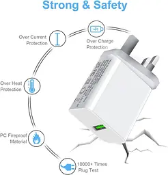 Зарядний адаптер 18W QC3.0 з кабелем Micro USB 2 м для Samsung, Huawei та Motorola - мініатюра 2