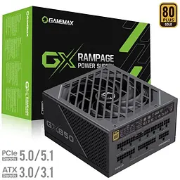 Блок живлення GameMax GX-850 PRO ATX 3.1 850W 80+ Gold (GX-850 PRO BK(ATX3.1PCIe5.1)) - мініатюра 10