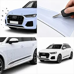 Антигравійна захисна бронеплівка за лекалами для Audi Q7 4M second facelift 2024- повний кузов - мініатюра 3