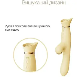 Пульсатор-вібратор із вакуумною стимуляцією клітора Zalo Rose Thruster Lemon Yellow - мініатюра 3