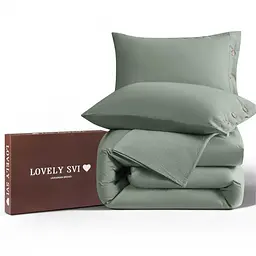 Комплект постільної білизни Lovely Svi варена бавовна (120 г/м2) Полуторний Євро однотонний Зелений (330326)